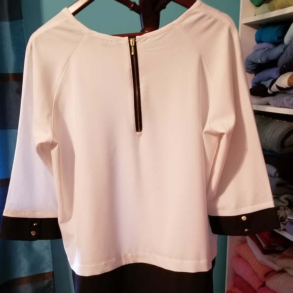 Harve Benard Ivory/Black Blouse - Picture 2 of 6